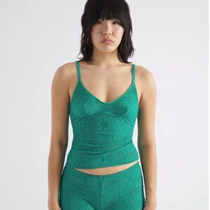 ARAKS Georgia Lace Cami in Size Small. GREEN
